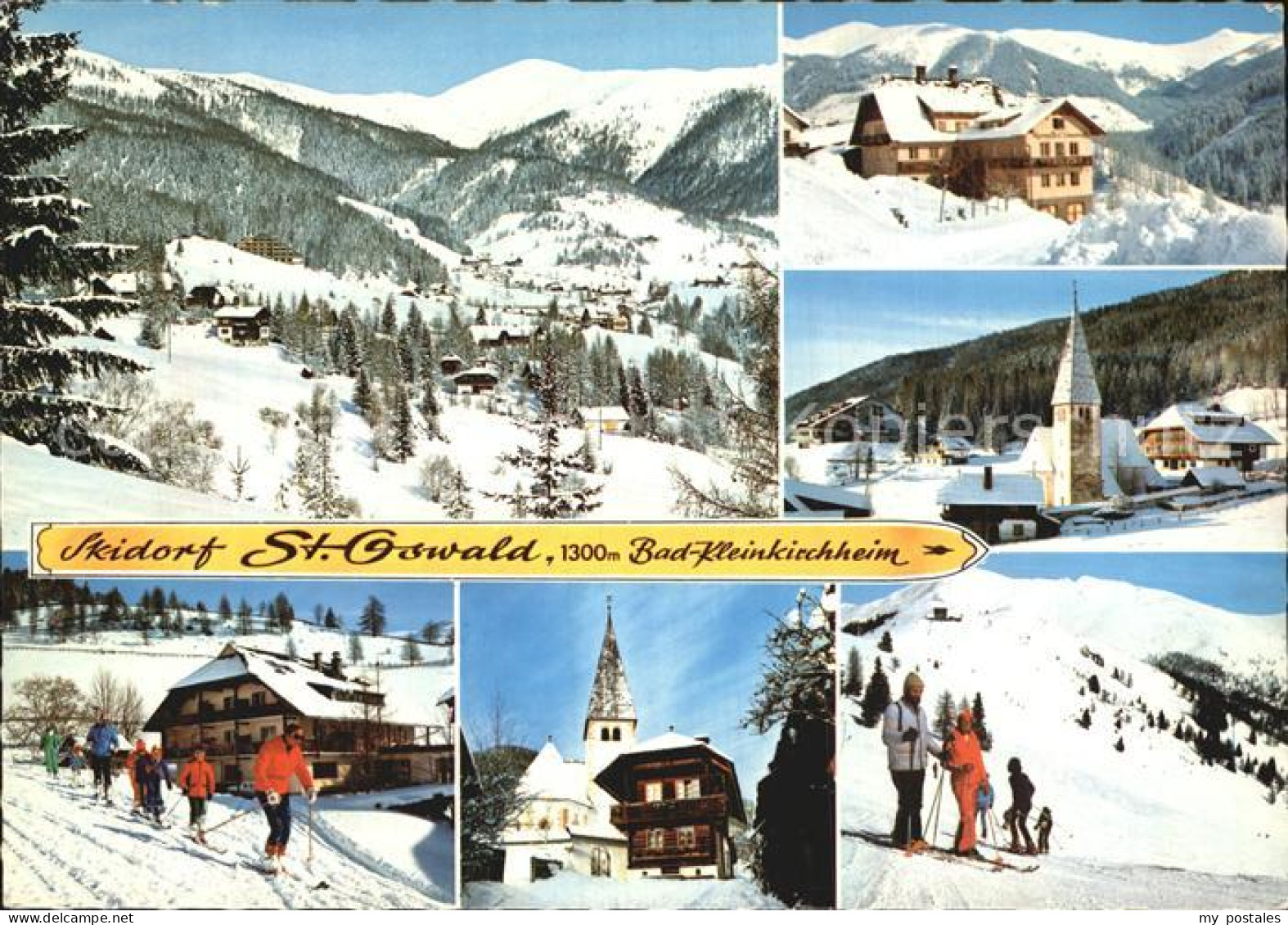 72603559 St Oswald Kaernten Panorama Skidorf Alpen Berghotel Kirche Bad Kleinkir - Autres & Non Classés