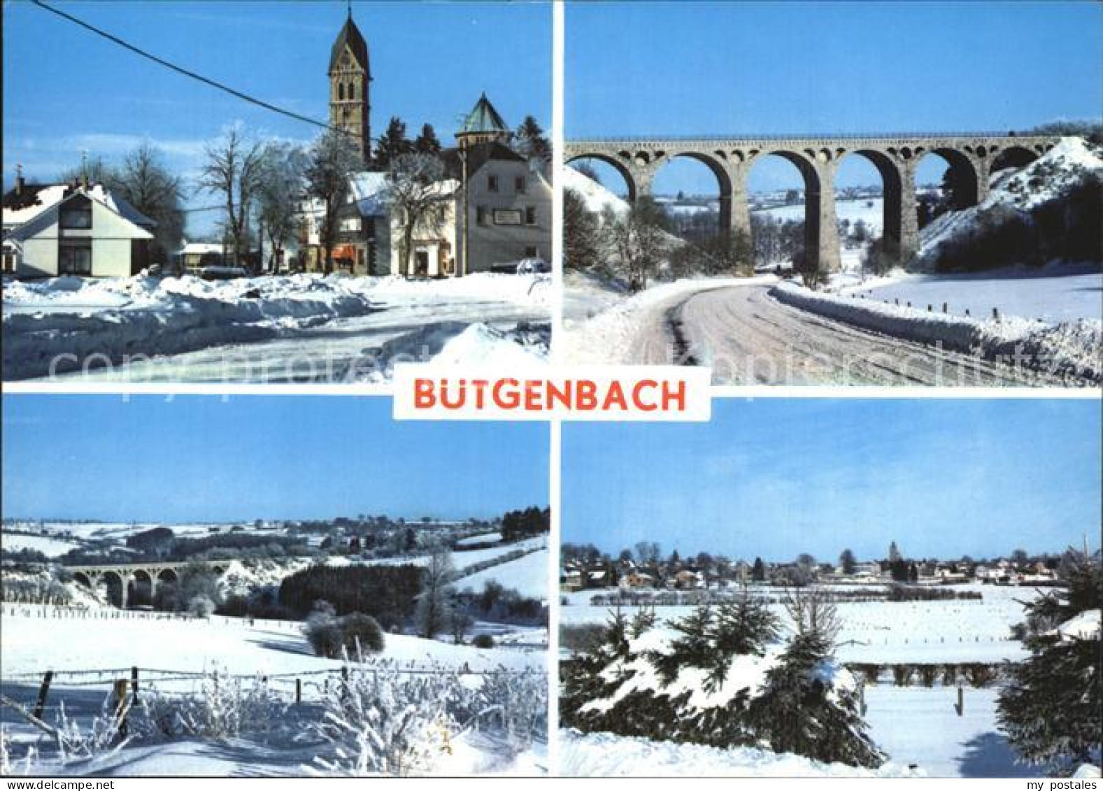 72600569 Buetgenbach Ortsansicht Mit Kirche Viadukt Winterpanorama Buetgenbach - Lüttich