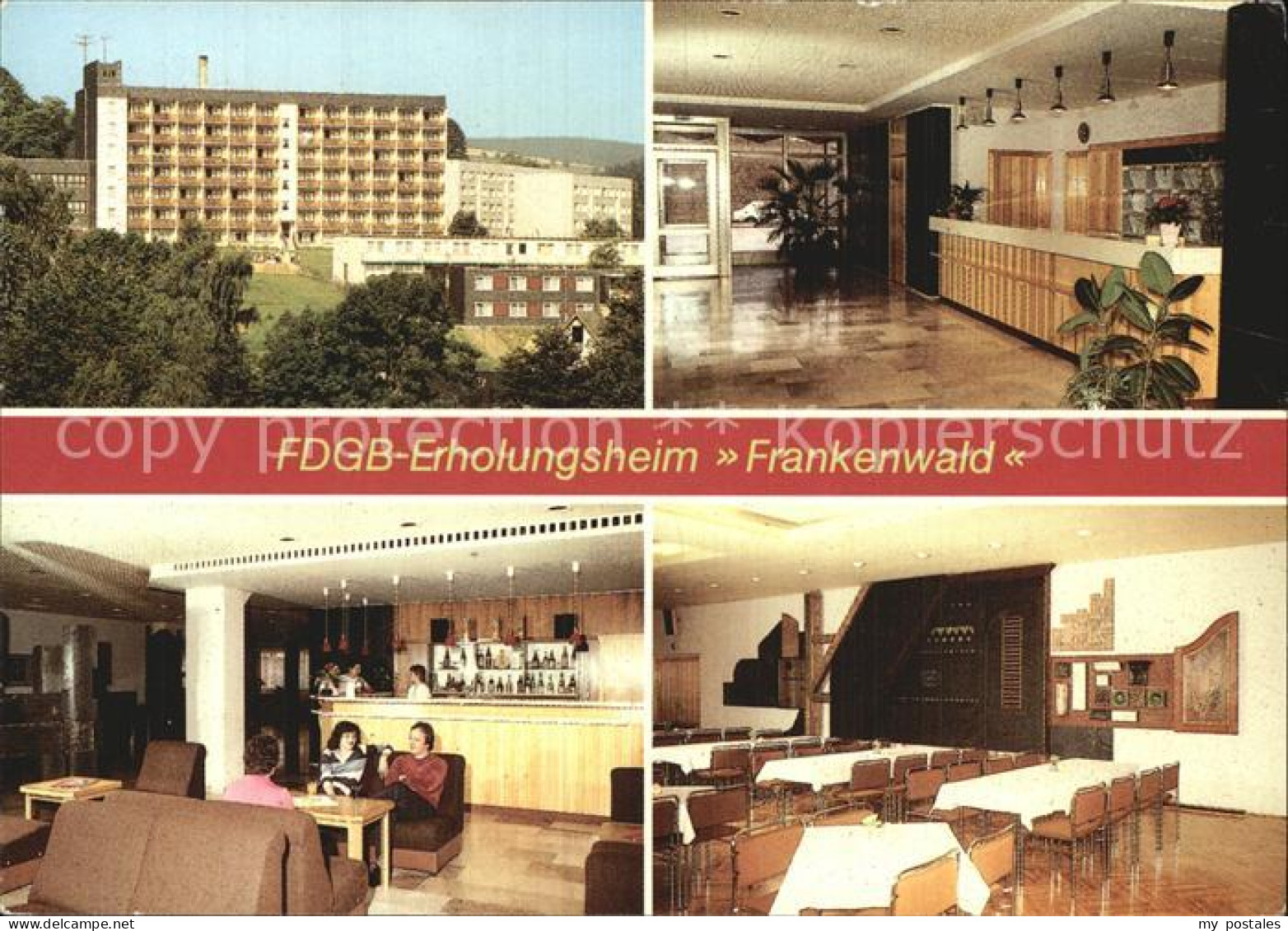 72600470 Wurzbach FDGB Erholungsheim Frankenwald Bettenhaus Empfang Hallenbar Sp - Te Identificeren