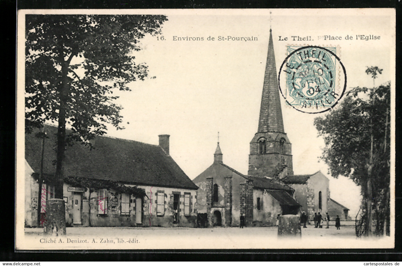 CPA Le Theil, Place De L`Eglise  - Autres & Non Classés