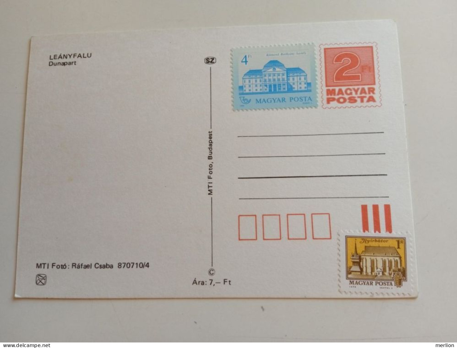 D202889 Hungary Postal Stationery Entier -Ganzsache - 2 Ft   MTI Ráfael Csaba -870710/4 Leányfalu - Dunapart - Entiers Postaux