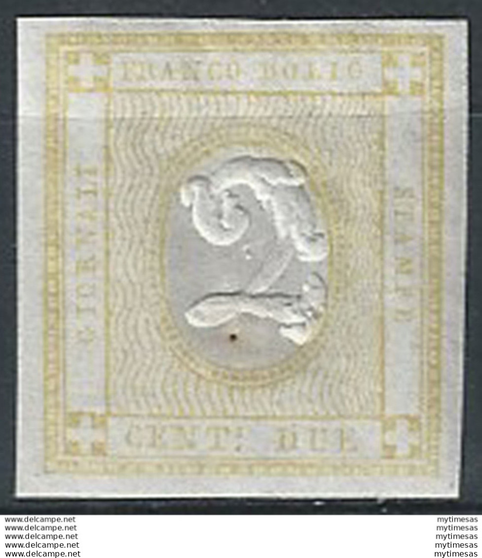 1862 Italia VE II 2c. Giallo Chiaro Stampati MNH Sassone N. 10d - Andere & Zonder Classificatie