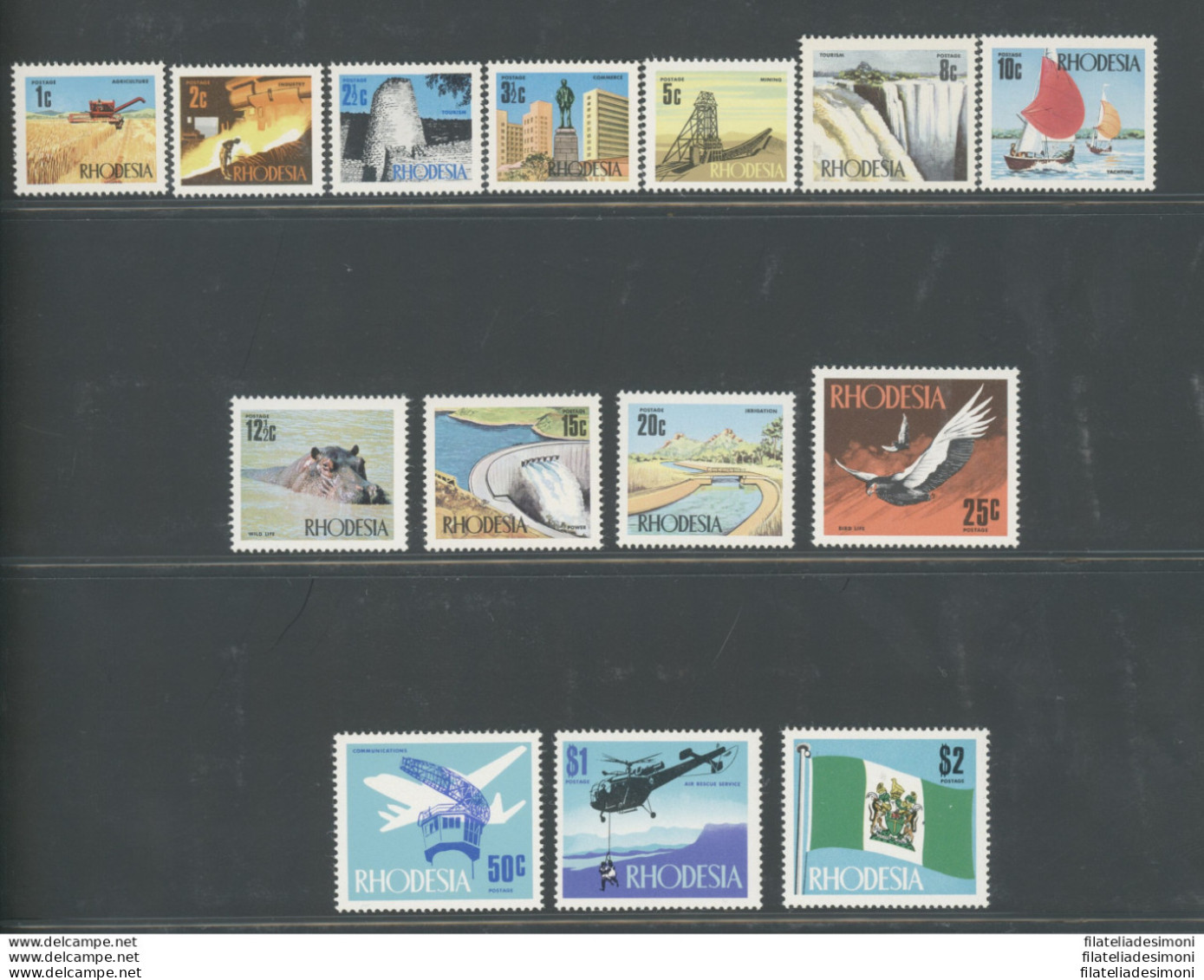 1970 Rhodesia - Yvert Et Tellier N. 182-95 - Serie Ordinaria - 14 Valori - MNH** - Other & Unclassified