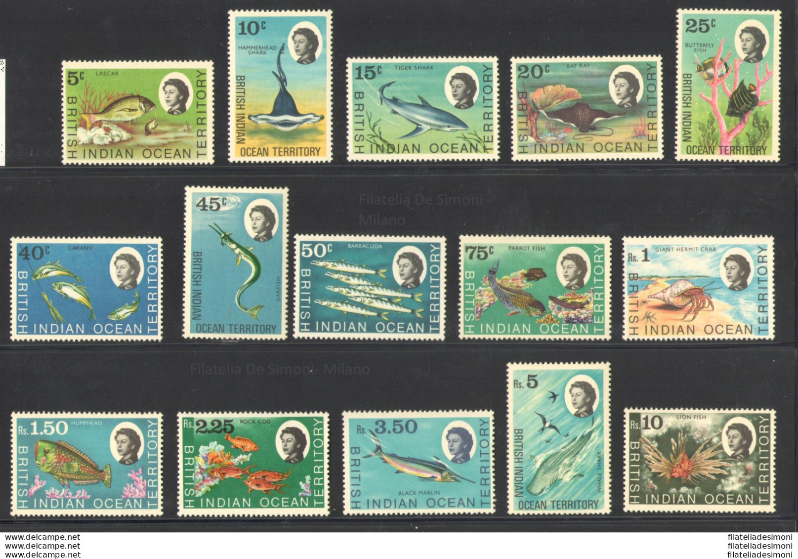 1968 BIOT - BRITISH INDIAN OCEAN TERRITORY - OCEAN INDIEN - Yvert N. 16-30 - Serie Di 15 Valori - MNH** - Other & Unclassified