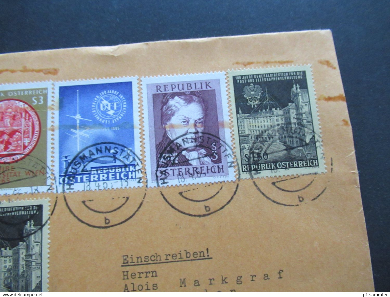 Österreich 1965 MiF Mit 7 Marken Einschreiben Hausmannstetten Auslandsbrief Nach Menden Sauerland - Cartas & Documentos