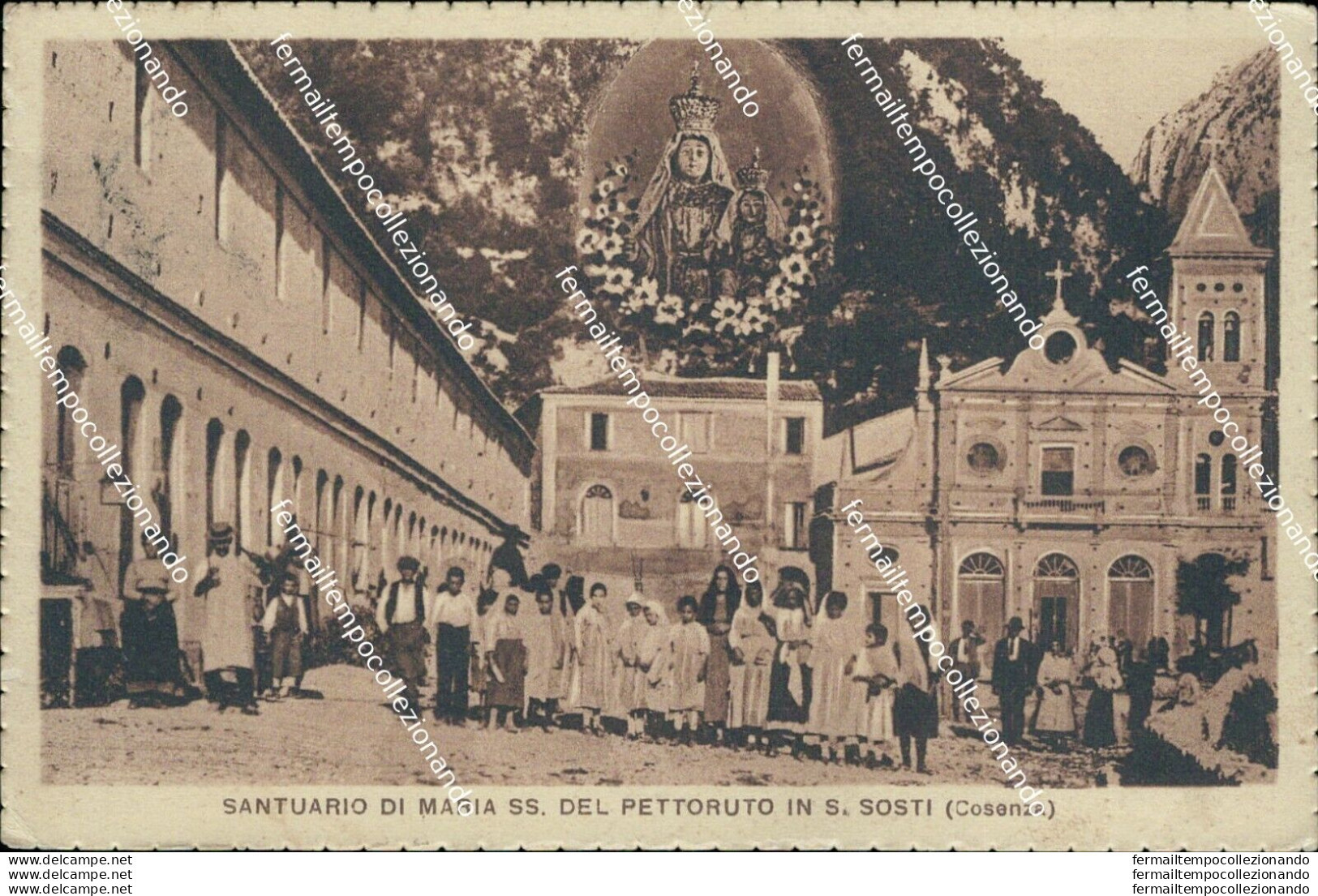 Ai664 Cartolina Santuario Di Maria Ss.del Pettoruto In S.sosti 1929 Cosenza - Cosenza