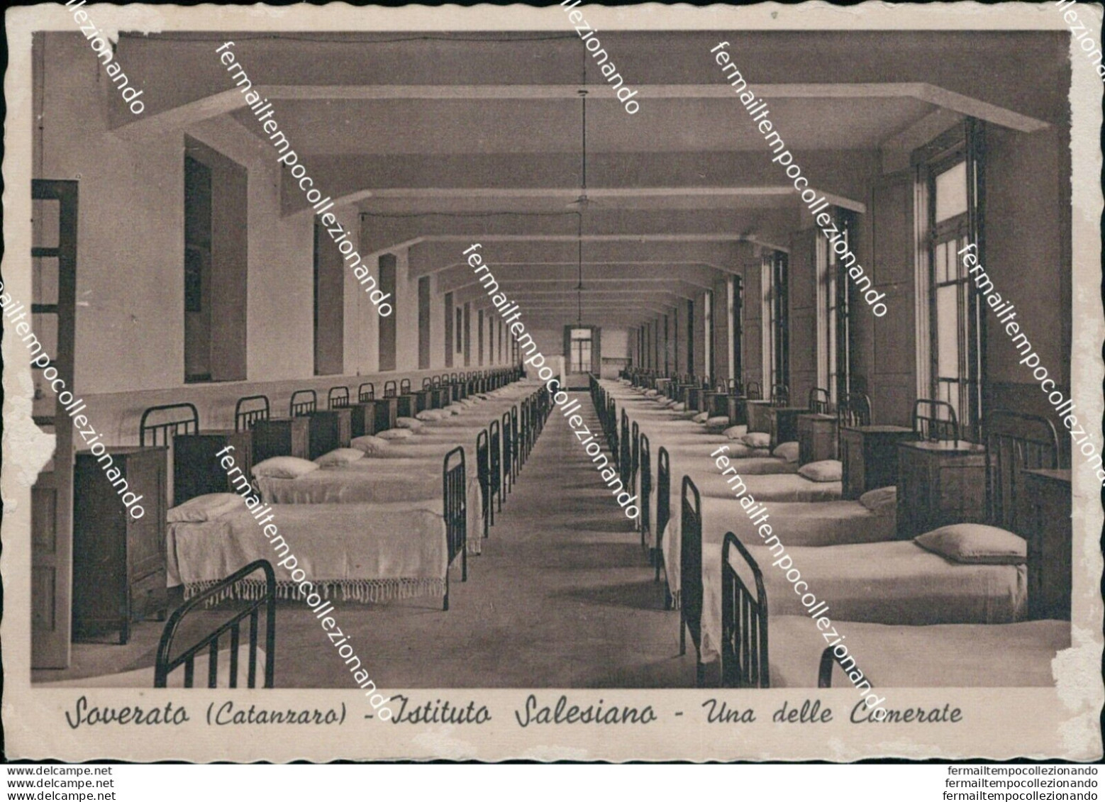 Bf590 Cartolina Soverato Istituto Salesiano Una Delle Camerate Catanzaro - Catanzaro