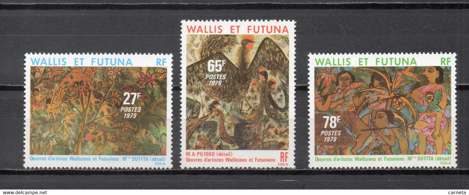 WALLIS ET FUTUNA   N° 245 à 247    NEUFS SANS CHARNIERE COTE 8.30€    PEINTRE TABLEAUX   VOIR DESCRIPTION - Ungebraucht