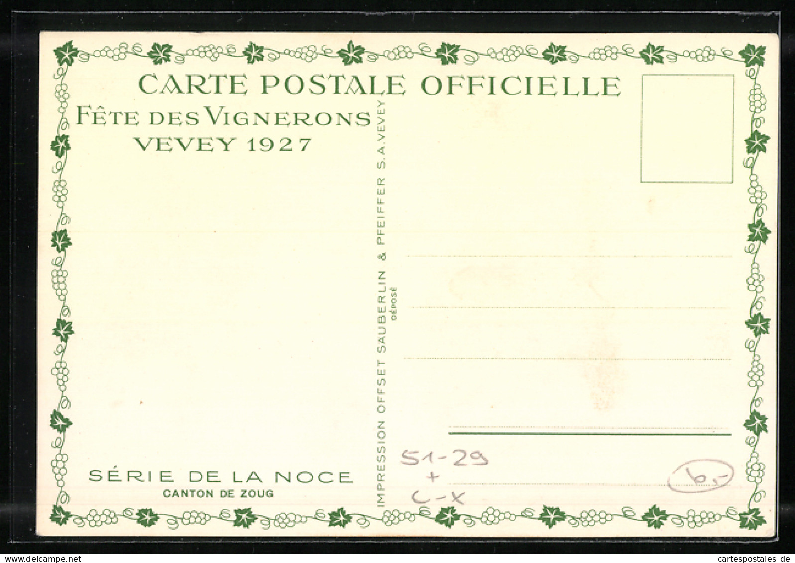 Künstler-AK Sign. E. Biéler: Vevey, Fete Des Vignerons 1927, Canton De Zoug, Serie De La Noce, Tracht  - Vevey