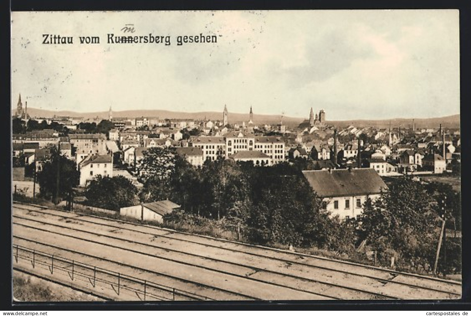 AK Zittau, Vom Kunnersberg Gesehen  - Zittau