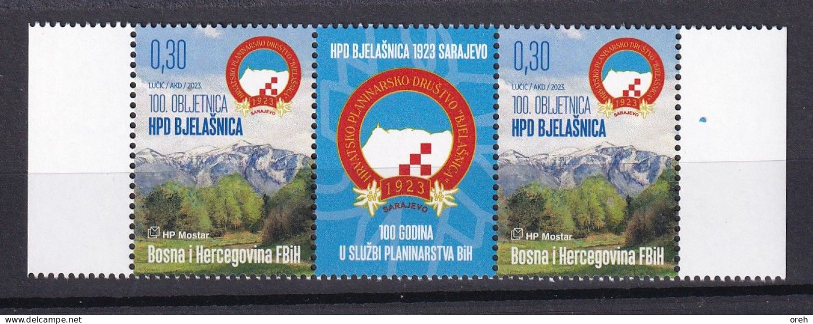 BOSNIA AND HERZEGOVINA  2023,POST MOSTAR,,BJELASNICA,MOUNTAIN,WIGNETTE,,MNH - Bosnie-Herzegovine