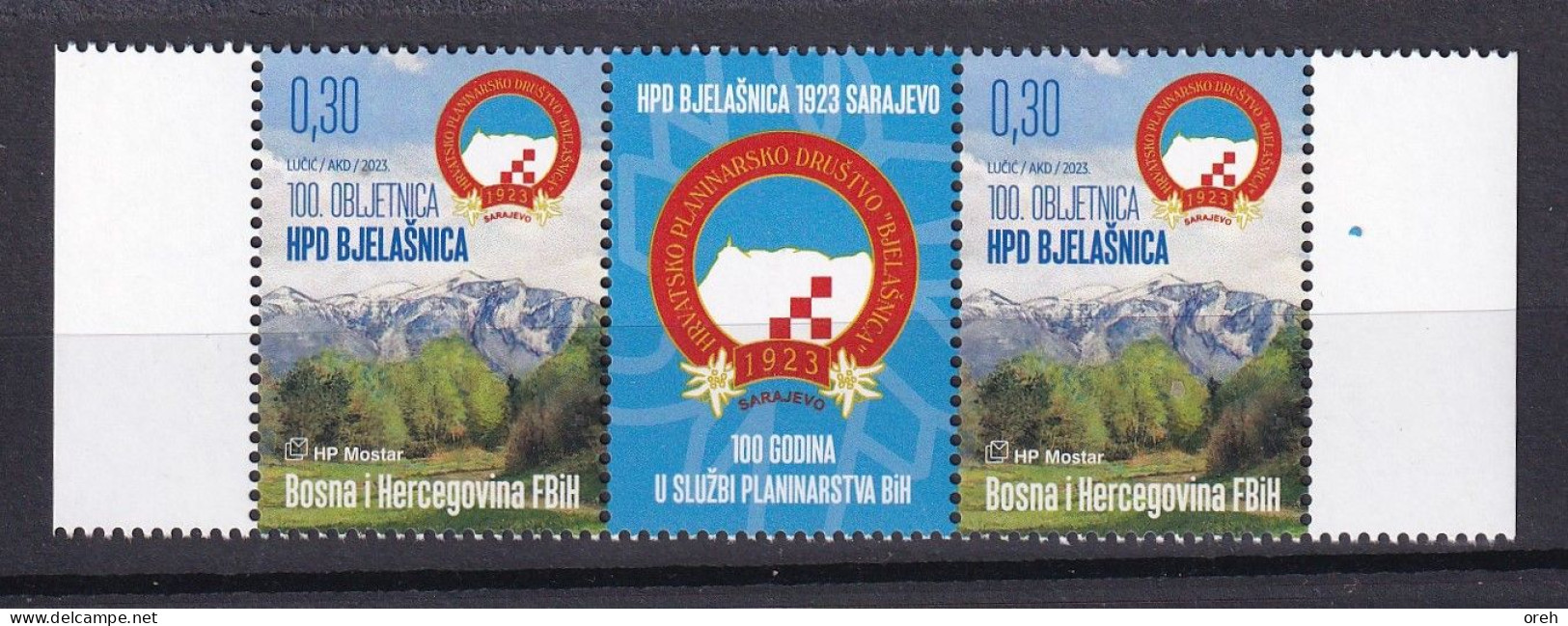 BOSNIA AND HERZEGOVINA  2023,POST MOSTAR,,BJELASNICA,MOUNTAIN,WIGNETTE,,MNH - Bosnië En Herzegovina