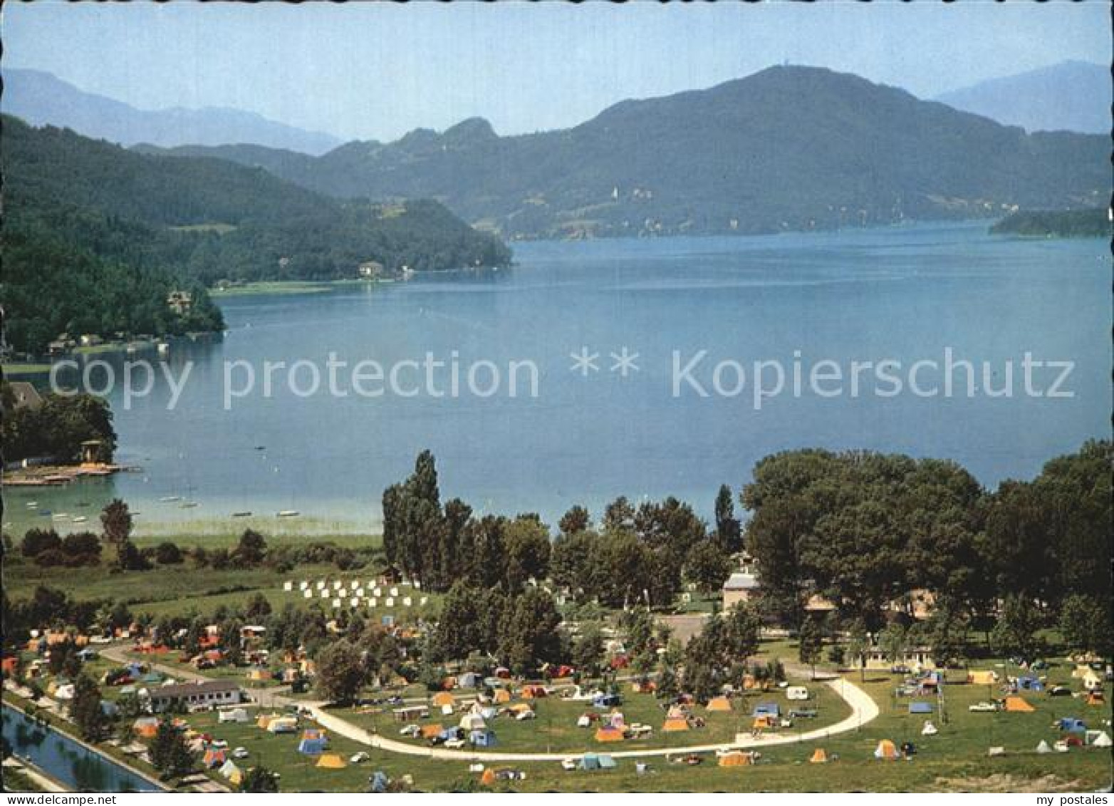 72598203 Klagenfurt Woerthersee Fliegeraufnahme Camping Und See  - Andere & Zonder Classificatie