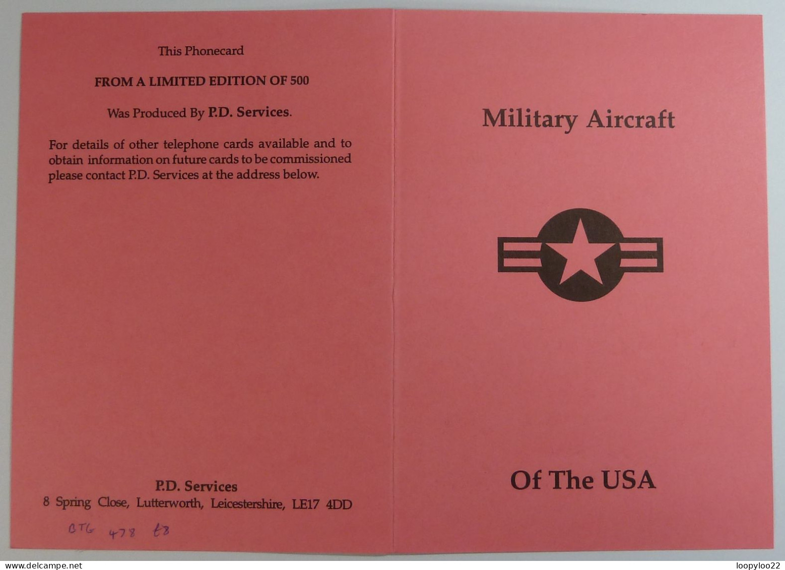 UK - BT - L&G - Military Aircraft Of USA - Grumman F-14A Tomcat - Limited Edition In Folder - 500ex - Mint - BT Emissions Générales