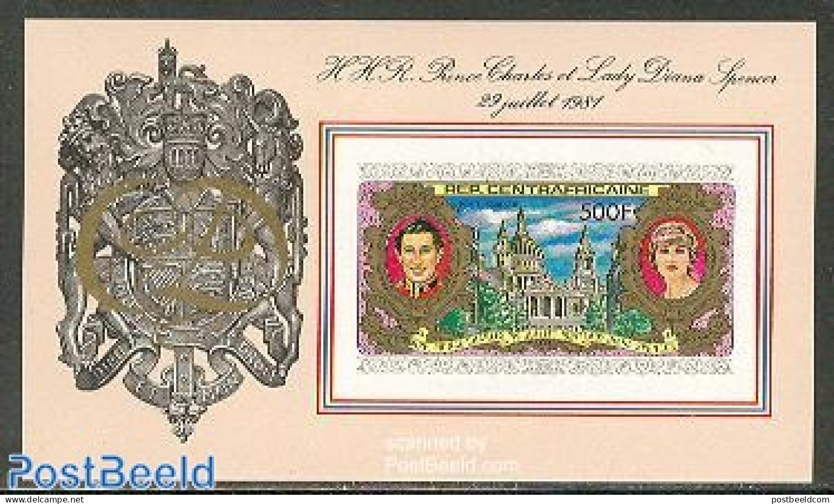 Central Africa 1981 ROYAL WEDDING S/S IMPERF., Mint NH, History - Centrafricaine (République)