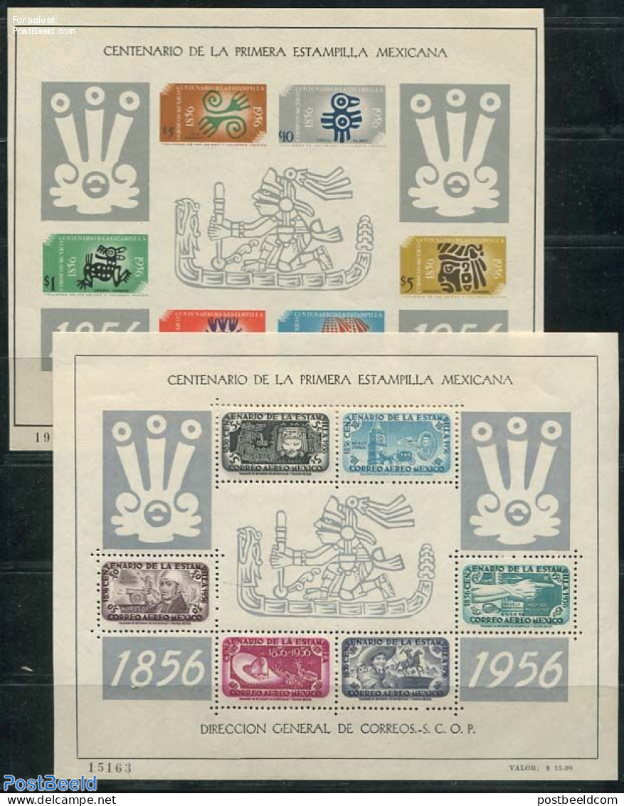Mexico 1956 Stamp Centenary 2 S/s, Mint NH, 100 Years Stamps - Mexiko