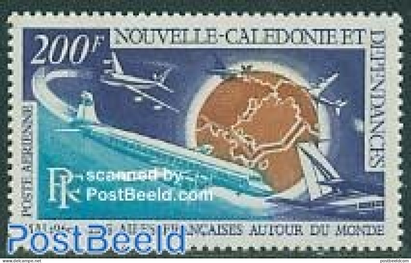 New Caledonia 1970 French Flights Around The World 1v, Mint NH, Transport - Aircraft & Aviation - Neufs