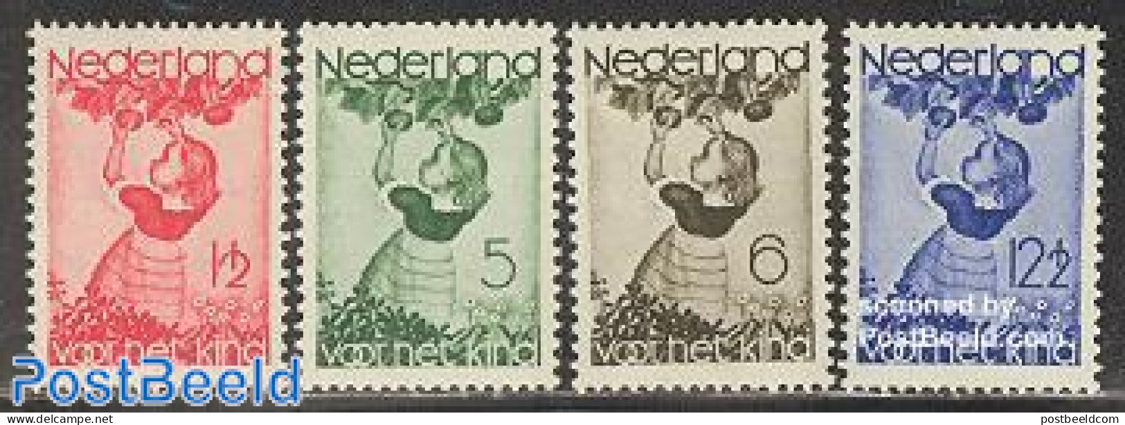 Netherlands 1935 Child Welfare 4v, Unused (hinged), Nature - Fruit - Unused Stamps