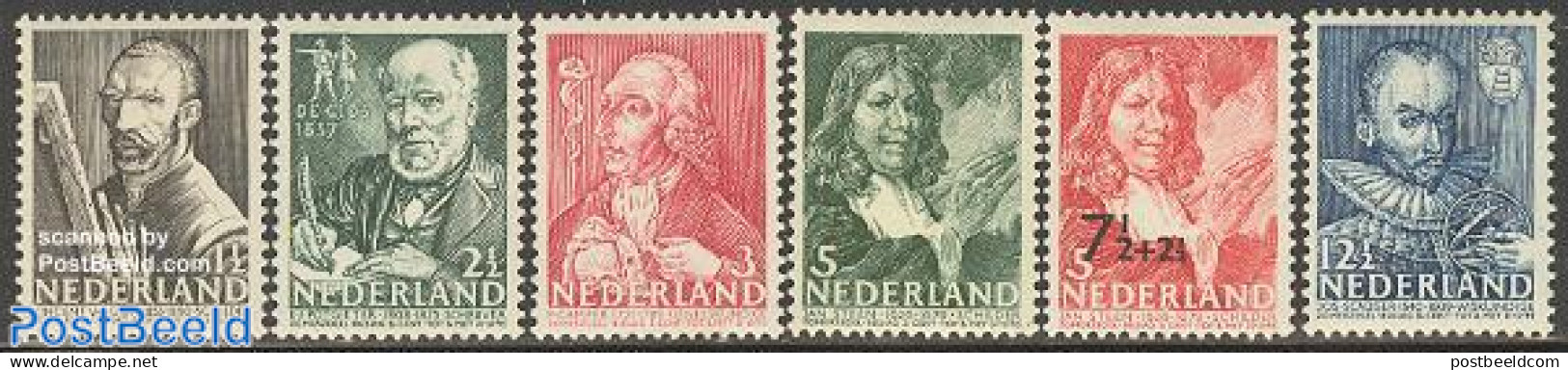 Netherlands 1940 Famous Persons 6v, Mint NH, Health - Health - Art - Authors - Self Portraits - Vincent Van Gogh - Unused Stamps