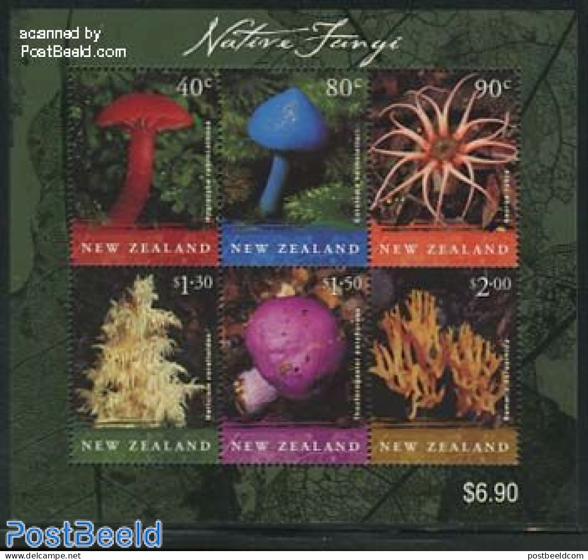 New Zealand 2002 Native Fungi S/s, Mint NH, Nature - Mushrooms - Ungebraucht