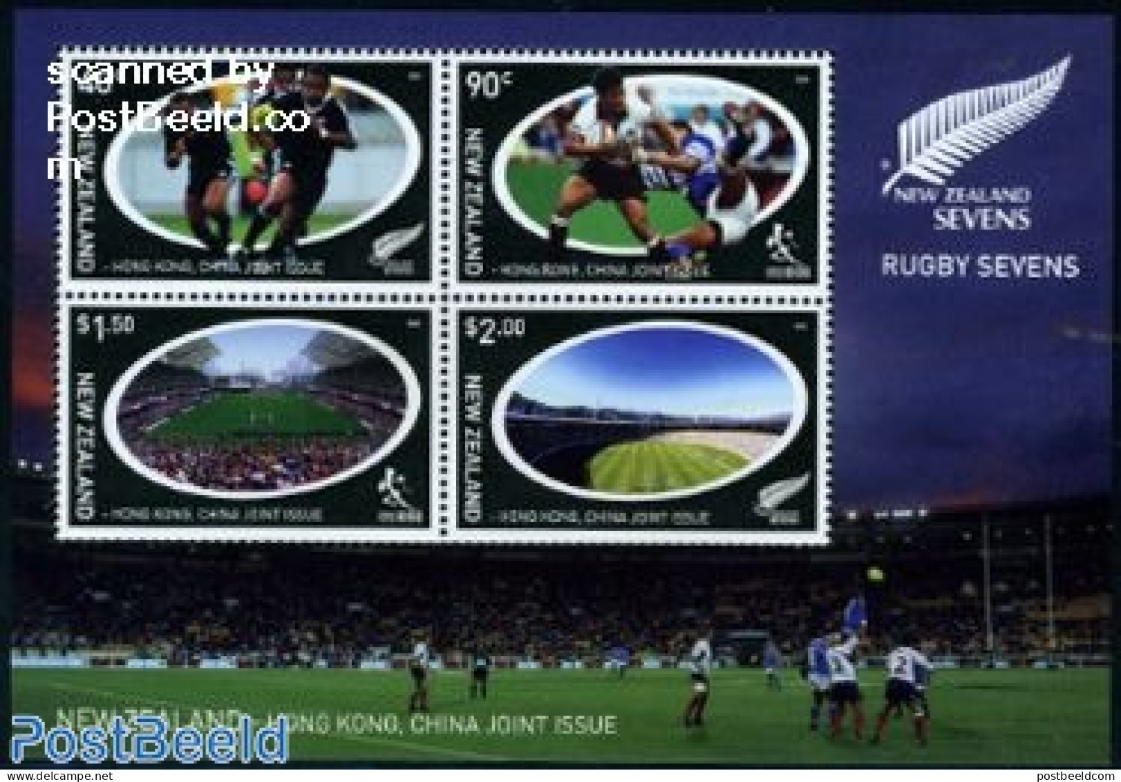 New Zealand 2004 Rugby Sevens S/s, Joint Issue Hong Kong, Mint NH, Sport - Various - Rugby - Sport (other And Mixed) -.. - Ongebruikt