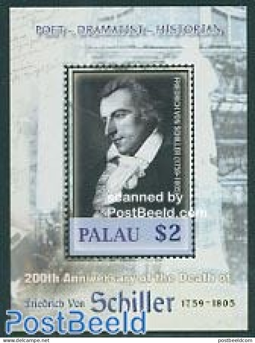 Palau 2005 F. Von Schiller S/s, Mint NH, History - Germans - Art - Authors - Writers