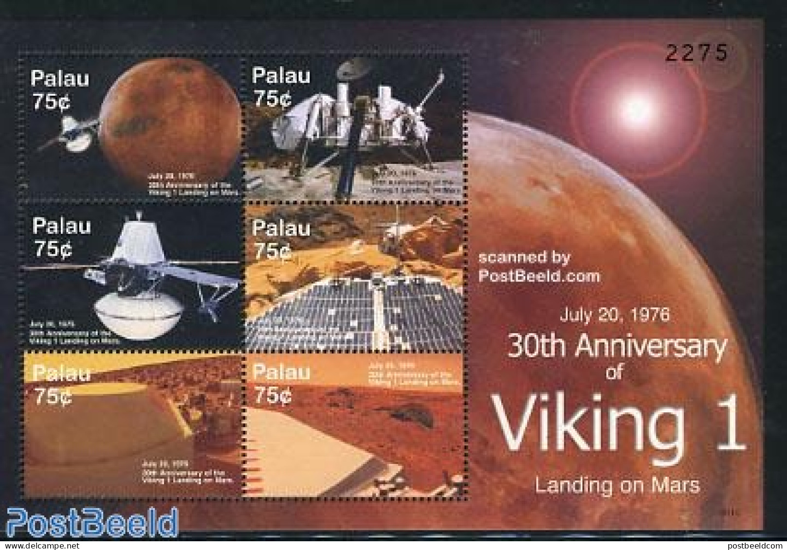 Palau 2006 Viking 1 6v M/s, Mint NH, Transport - Space Exploration - Autres & Non Classés