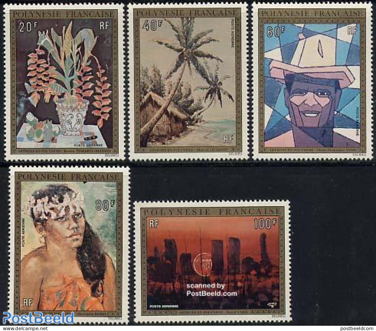 French Polynesia 1974 Paintings 5v, Mint NH, Transport - Ships And Boats - Art - Modern Art (1850-present) - Unused Stamps