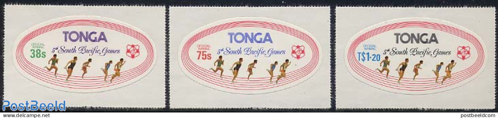 Tonga 1975 On Service, South Pacific Games 3v, Mint NH, Sport - Sport (other And Mixed) - Sonstige & Ohne Zuordnung