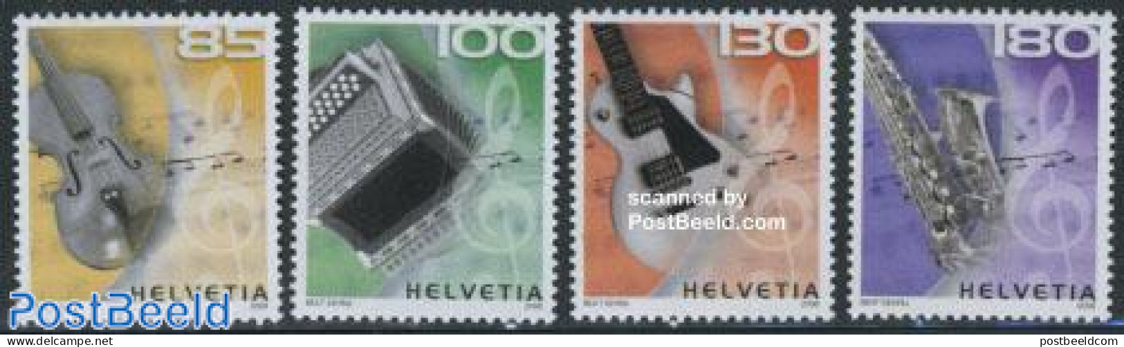 Switzerland 2008 Music 4v, Mint NH, Performance Art - Music - Musical Instruments - Unused Stamps