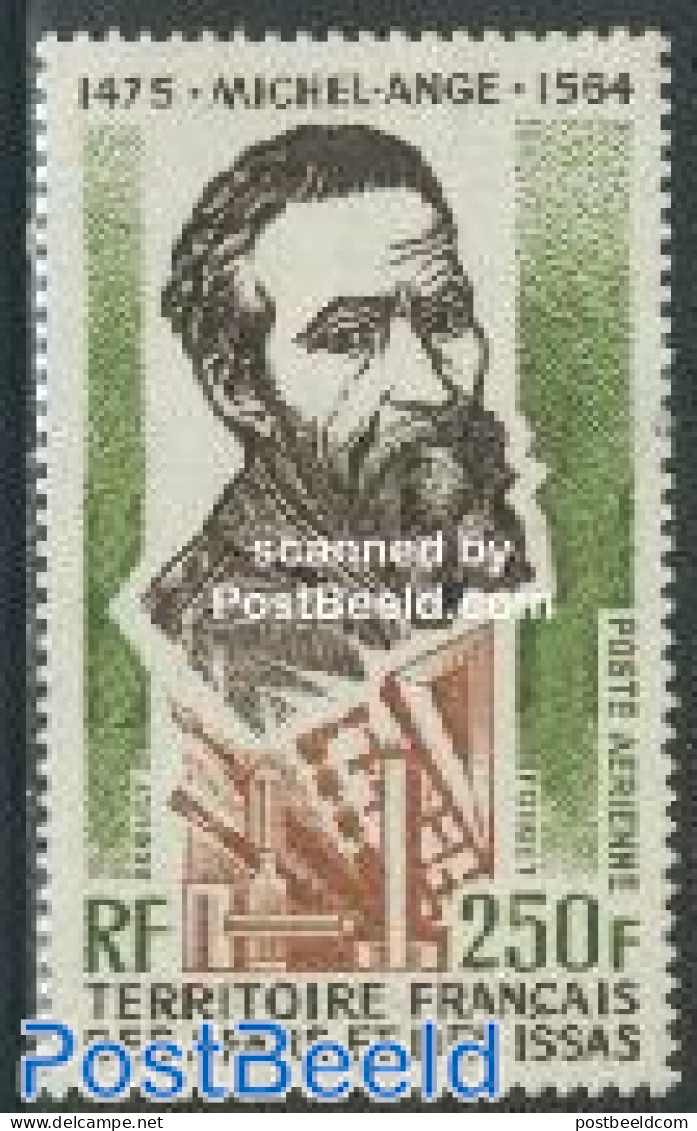 Afars And Issas 1975 Michelangelo 1v, Mint NH, Art - Michelangelo - Sculpture - Self Portraits - Neufs