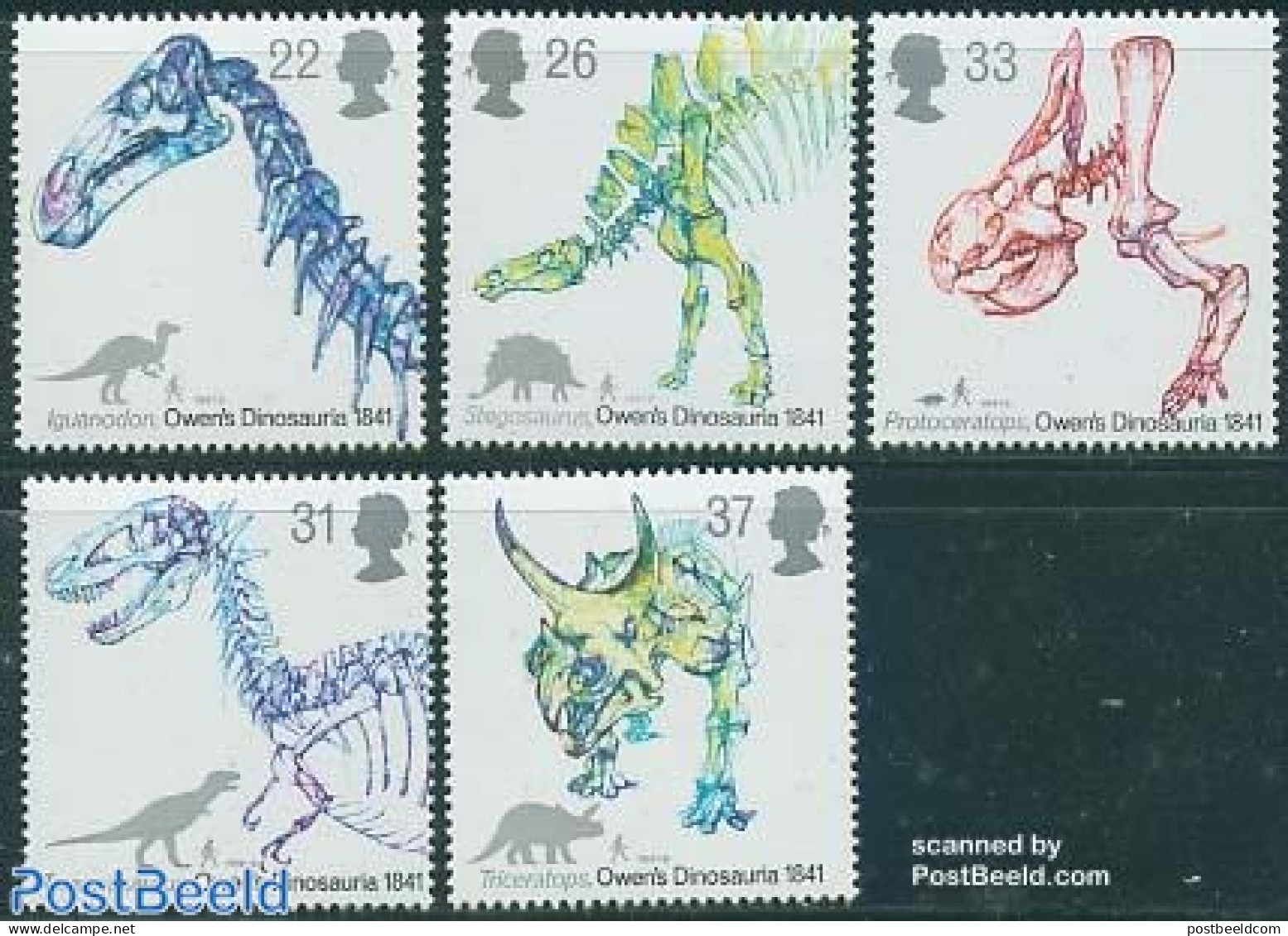 Great Britain 1991 Prehistoric Animals 5v, Mint NH, Nature - Prehistoric Animals - Autres & Non Classés