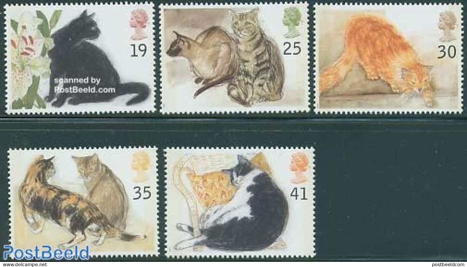 Great Britain 1995 Cats 5v, Mint NH, Nature - Cats - Autres & Non Classés