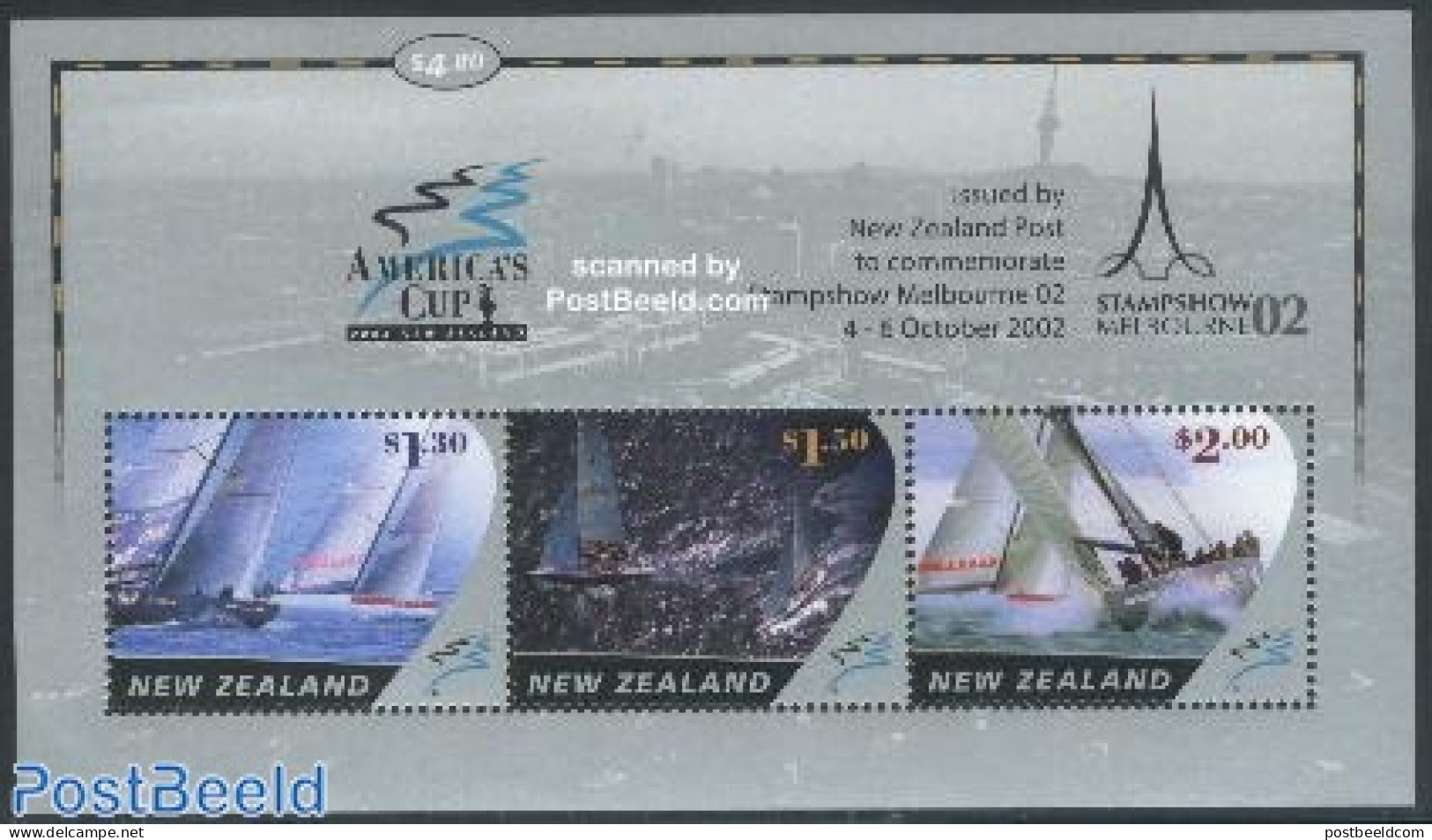 New Zealand 2002 Stampshow Melbourne S/s, Mint NH, Sport - Transport - Sailing - Philately - Ships And Boats - Neufs