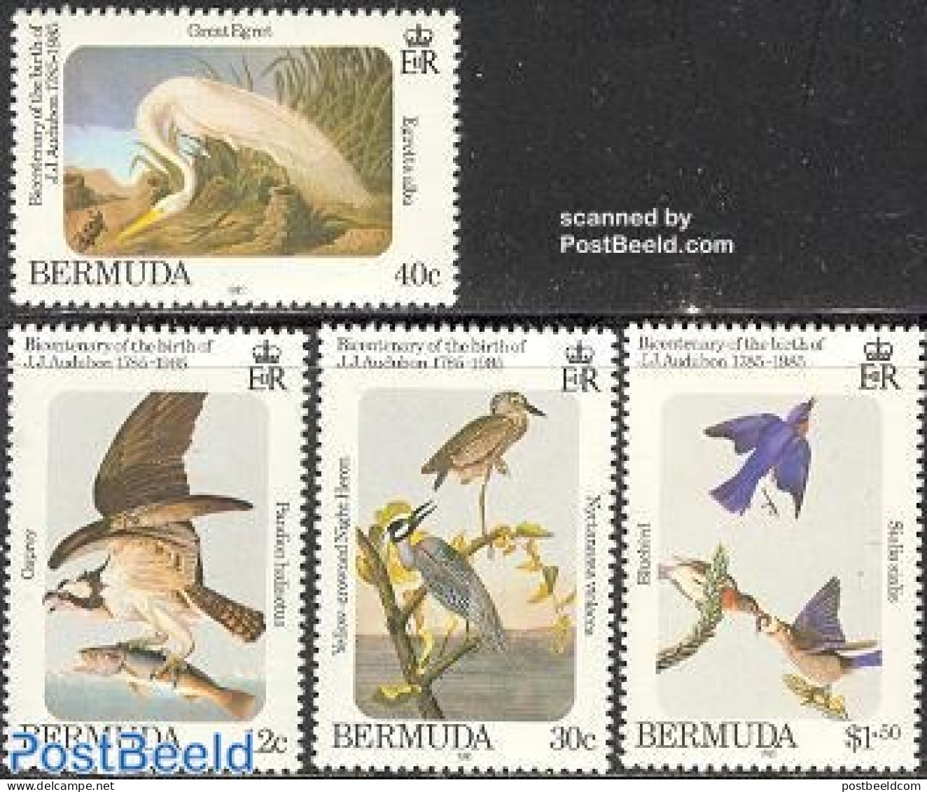 Bermuda 1985 J.J. Audubon 4v, Mint NH, Nature - Birds - Bermuda