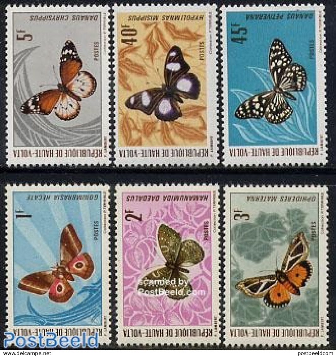 Upper Volta 1971 Butterflies 6v, Mint NH, Nature - Butterflies - Sonstige & Ohne Zuordnung