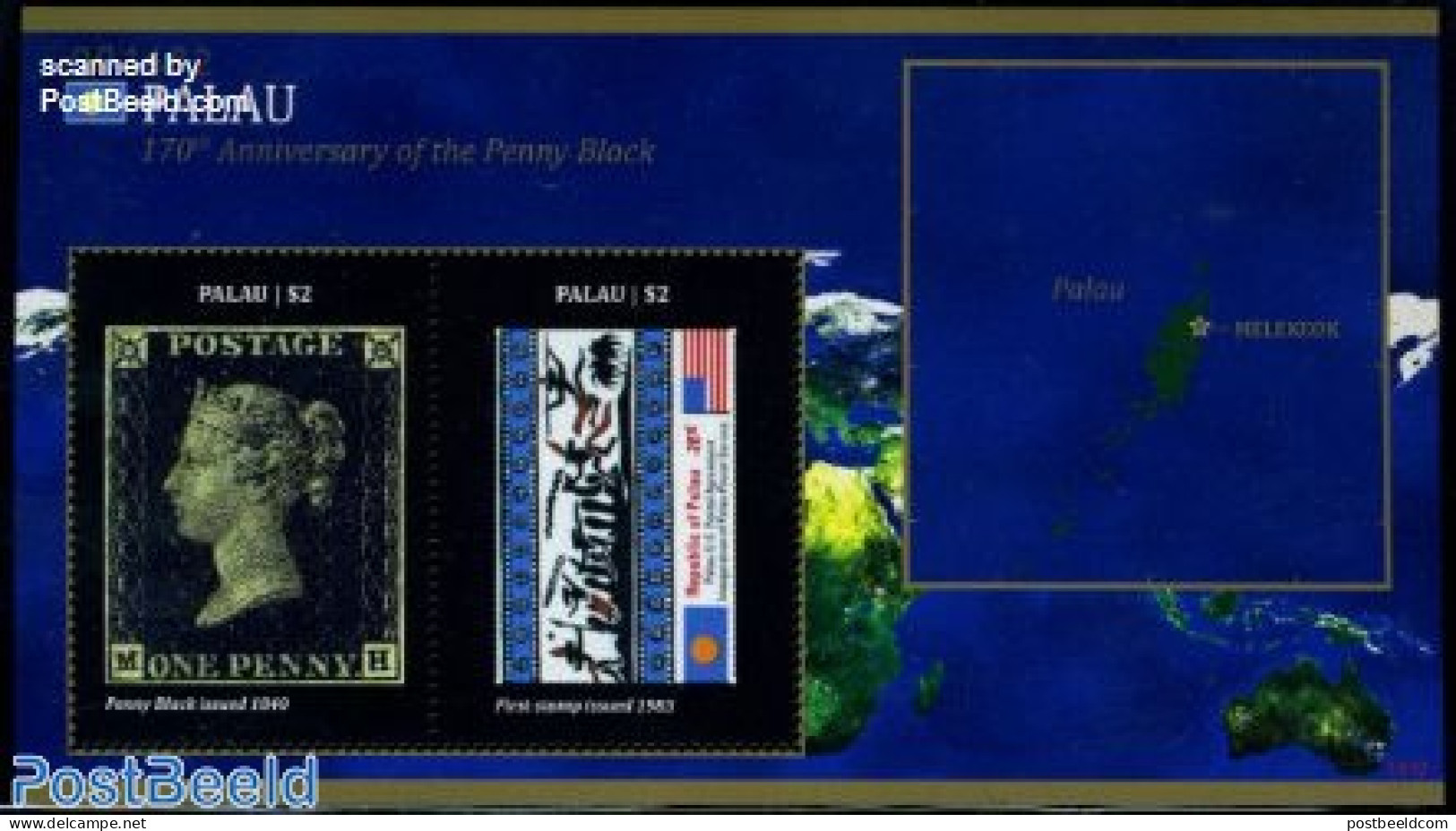 Palau 2010 170th Anniv. Of The Penny Black S/s, Mint NH, Stamps On Stamps - Stamps On Stamps