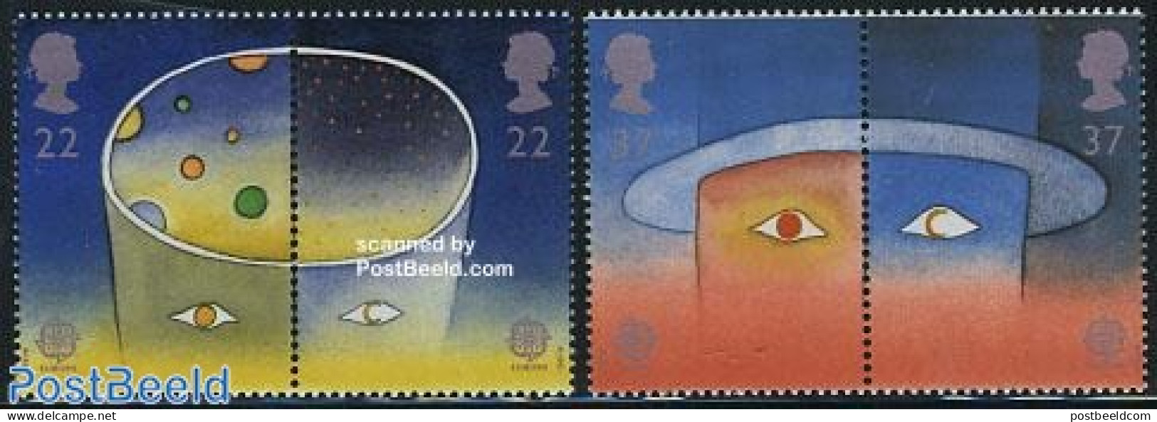 Great Britain 1991 Europa, Space Exploration 2x2v [:], Mint NH, History - Science - Europa (cept) - Astronomy - Art - .. - Autres & Non Classés