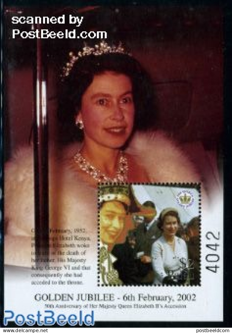 Palau 2002 Golden Jubilee S/s, Mint NH, History - Kings & Queens (Royalty) - Familles Royales