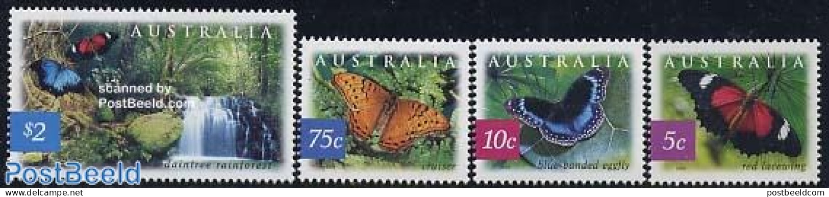 Australia 2004 Butterflies 4v, Mint NH, Nature - Butterflies - Water, Dams & Falls - Nuevos