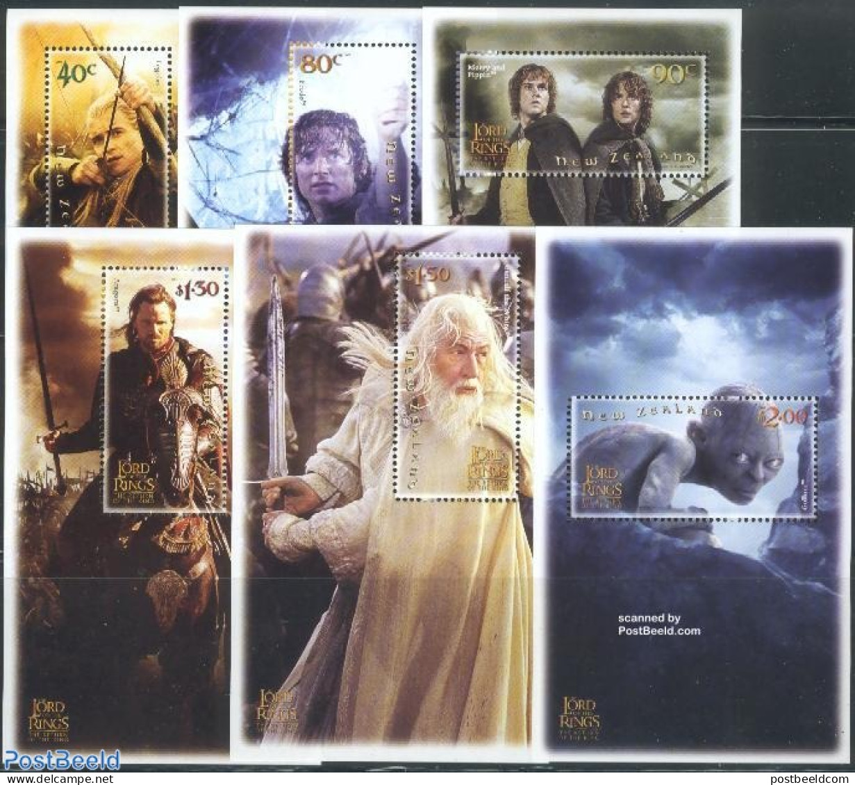 New Zealand 2003 Tolkien, Return Of The King 6 S/s, Mint NH, Nature - Sport - Horses - Shooting Sports - Art - Authors.. - Unused Stamps