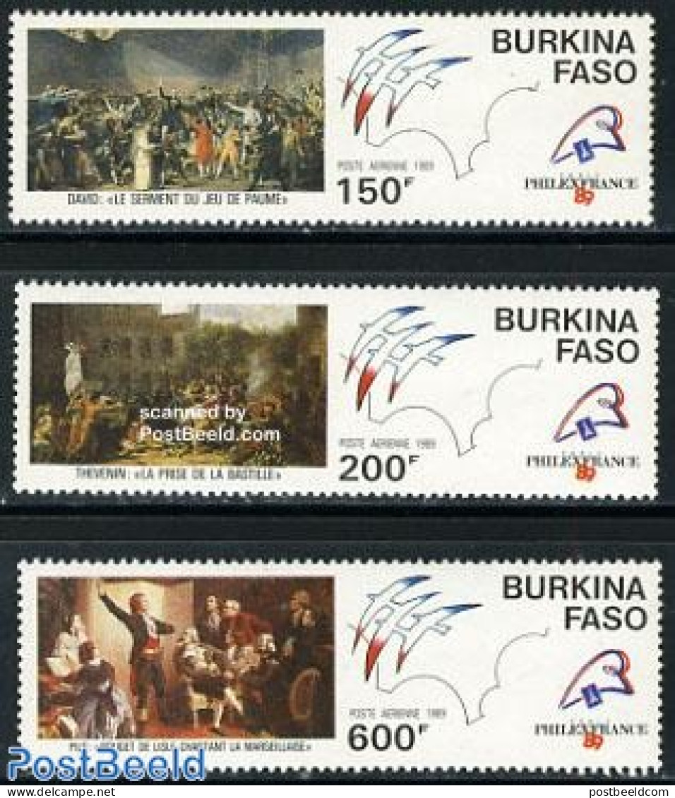 Burkina Faso 1989 French Revolution 3v, Mint NH, History - History - Autres & Non Classés