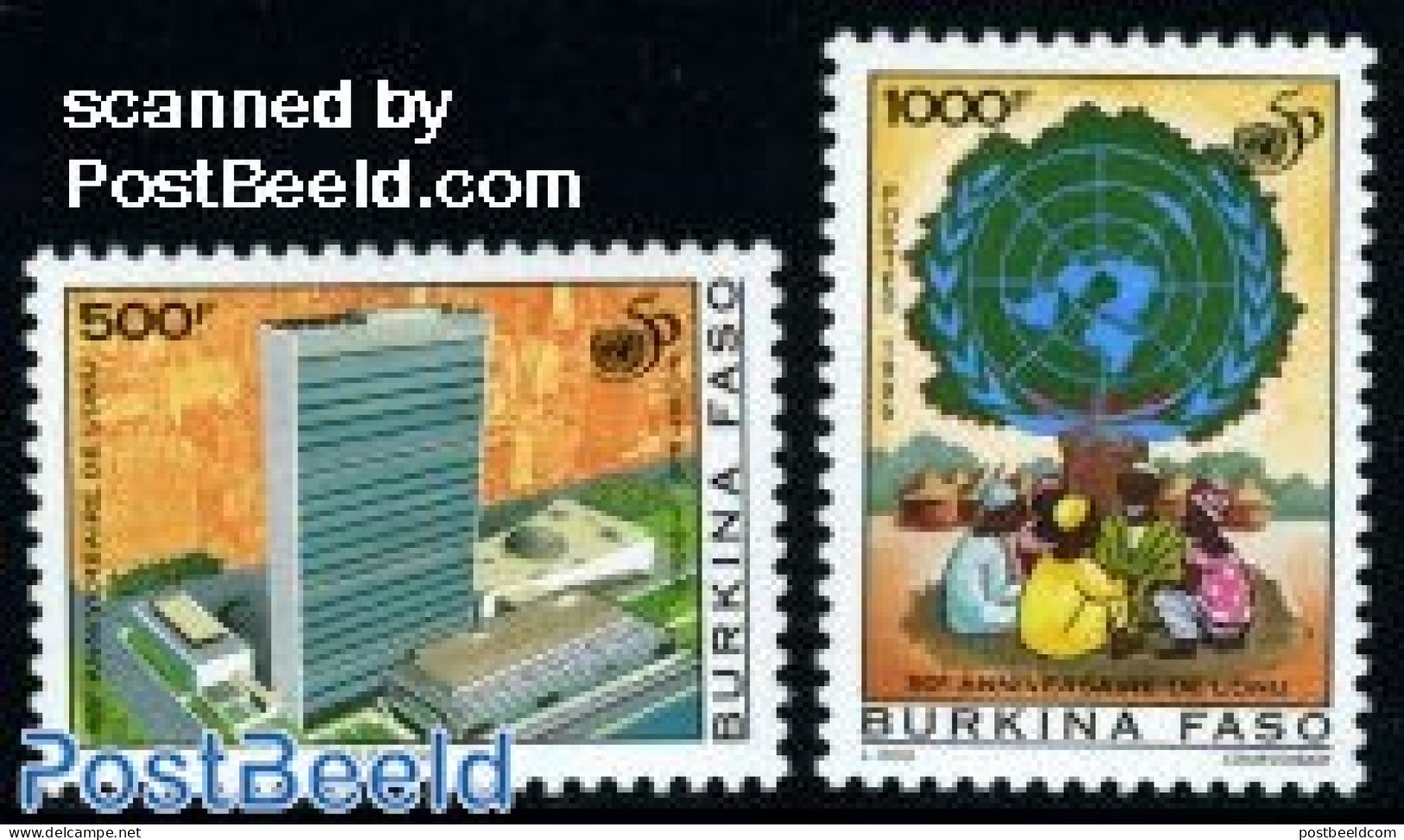 Burkina Faso 1995 50 Years UNO 2v, Mint NH, History - United Nations - Sonstige & Ohne Zuordnung