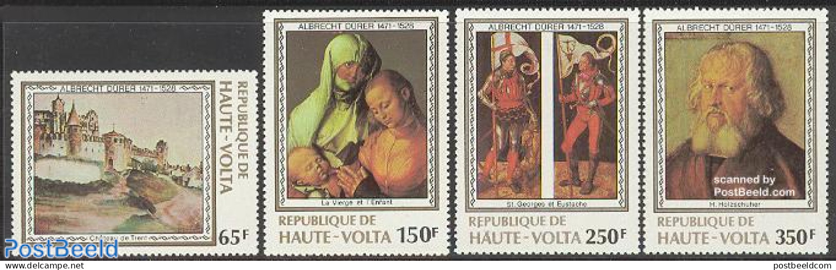 Upper Volta 1978 Albrecht Durer 450 Death Anniversary 4v, Mint NH, Art - Dürer, Albrecht - Paintings - Autres & Non Classés