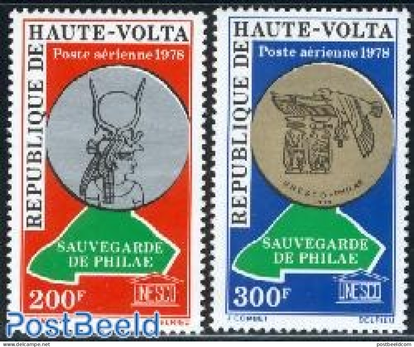 Upper Volta 1978 Philae Temple 2v, Mint NH, History - Autres & Non Classés