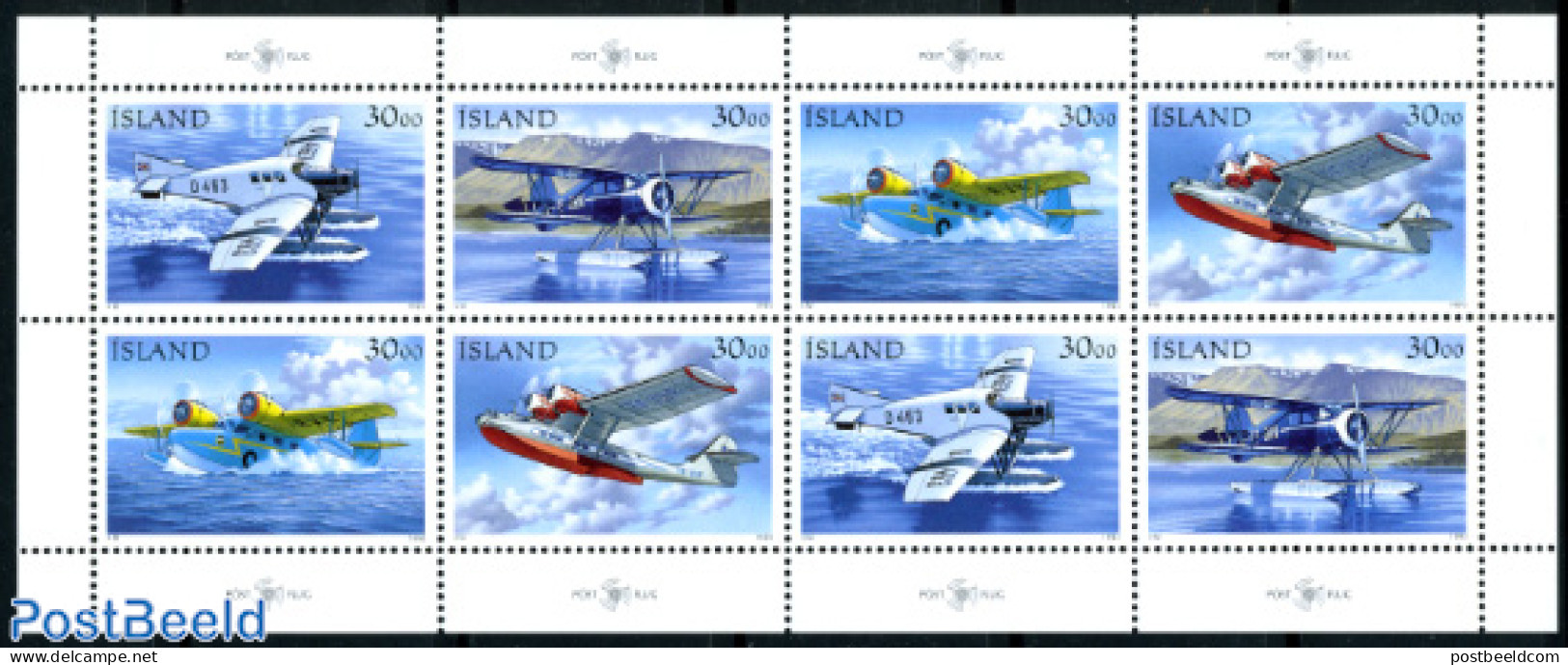 Iceland 1993 Stamp Day M/s (with 2 Sets), Mint NH, Transport - Stamp Day - Aircraft & Aviation - Nuovi