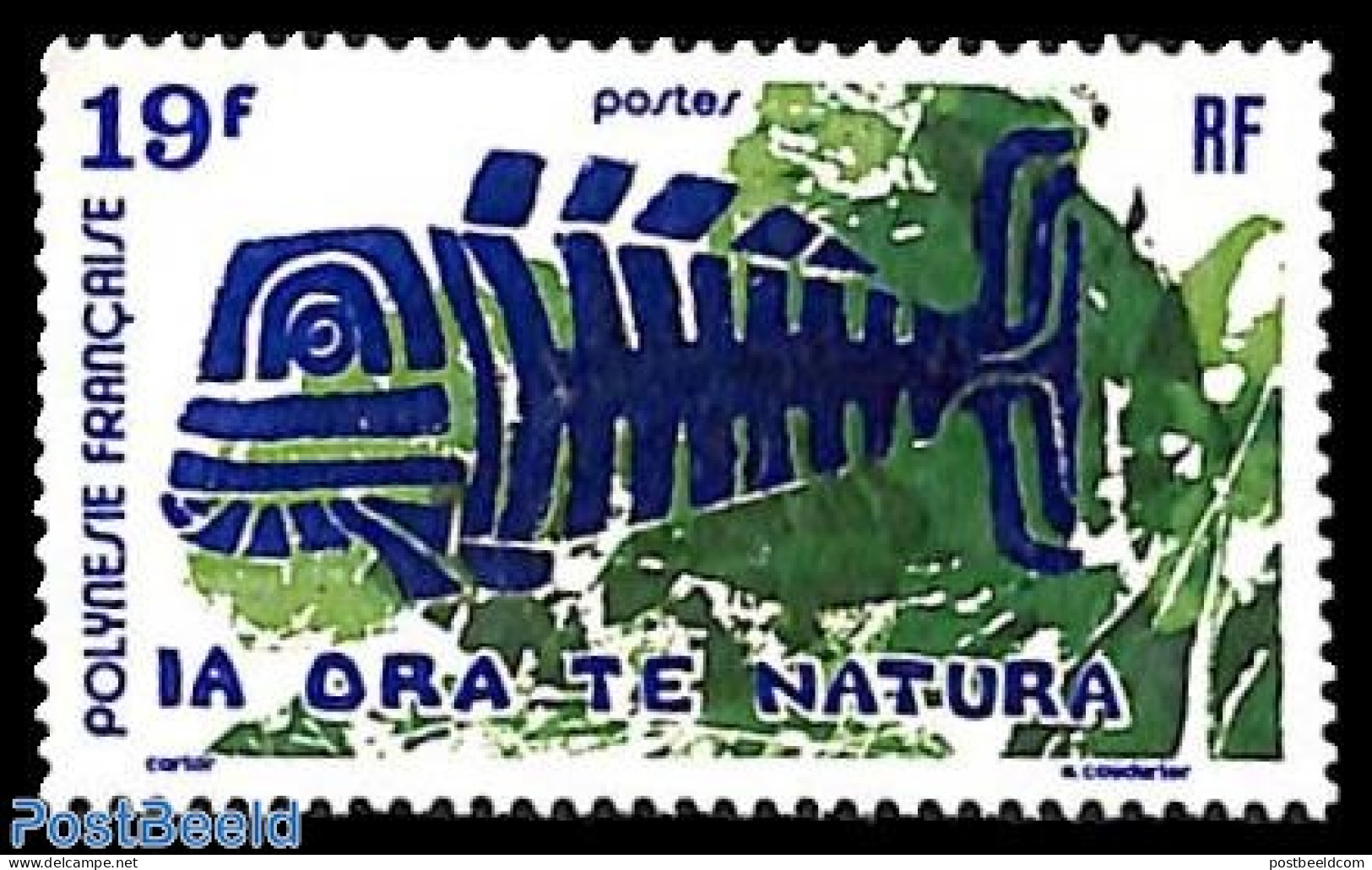 French Polynesia 1975 Nature Protection 1v, Mint NH, Nature - Fish - Art - Modern Art (1850-present) - Paintings - Unused Stamps
