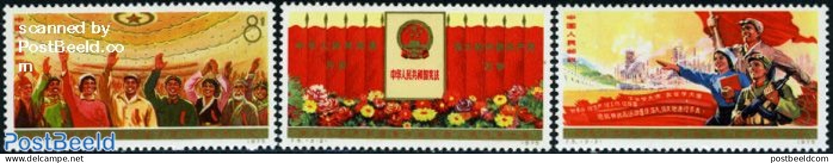 China People’s Republic 1975 4th National Congress 3v, Mint NH - Neufs