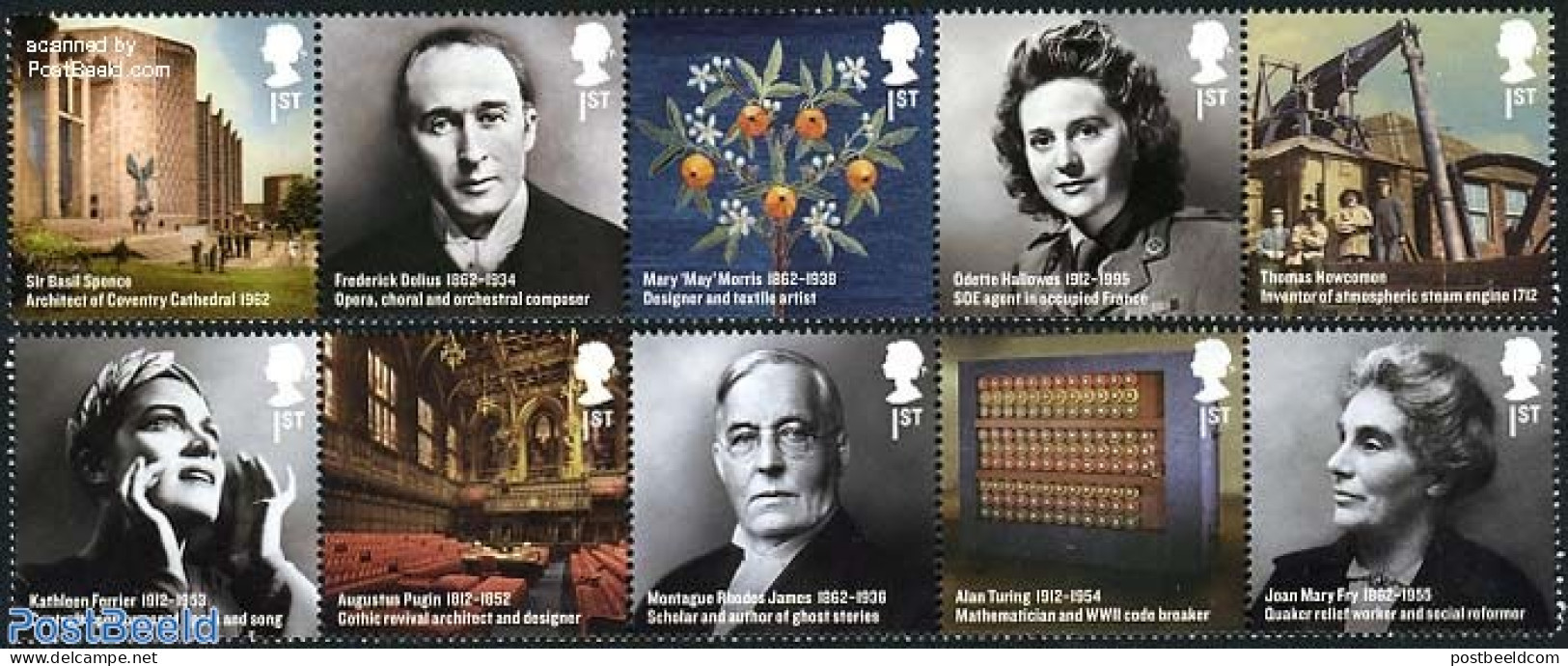Great Britain 2012 Britons Of Distinction 10v (2x [::::]), Mint NH, History - Performance Art - Religion - Science - W.. - Unused Stamps