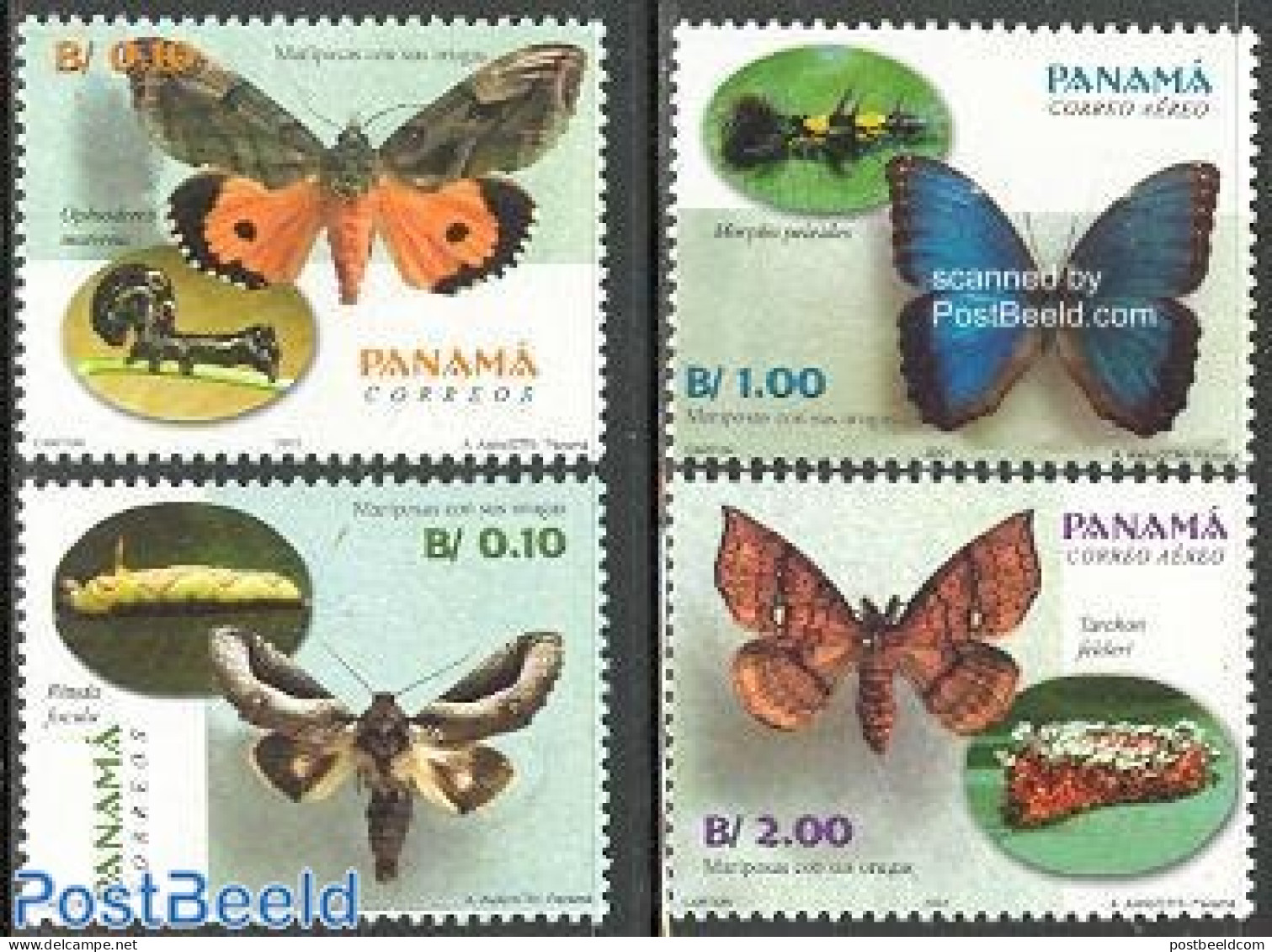 Panama 2001 Butterflies 4v, Mint NH, Nature - Butterflies - Panama